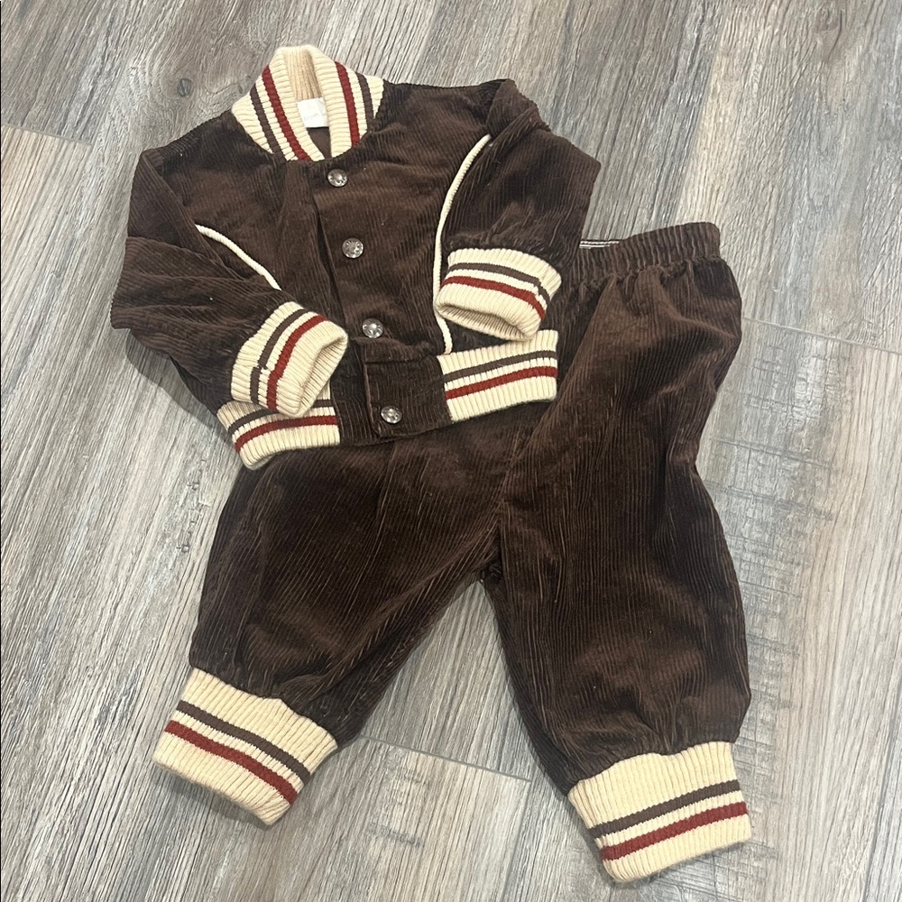 Two Piece Vintage Baby Corduroy Outfit
